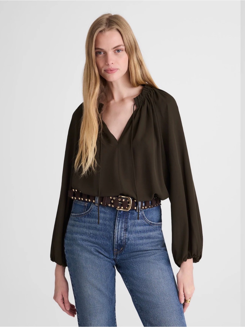 Madewell Women’s Long-Sleeve Tie-Neck Top - NWT